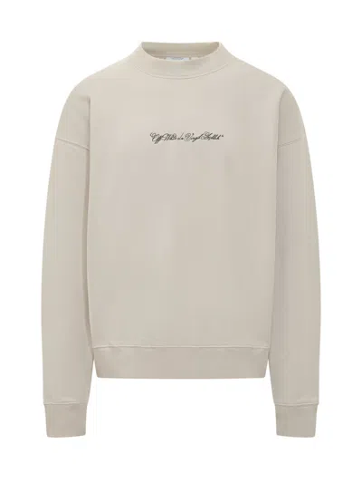 Off-white Script Arrow Crewneck Sweatshirt In Neutral