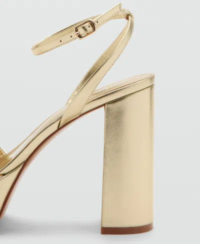 Mango Ankle Strap Platform Sandal In Gold