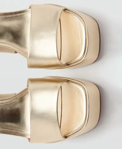 Mango Ankle Strap Platform Sandal In Gold