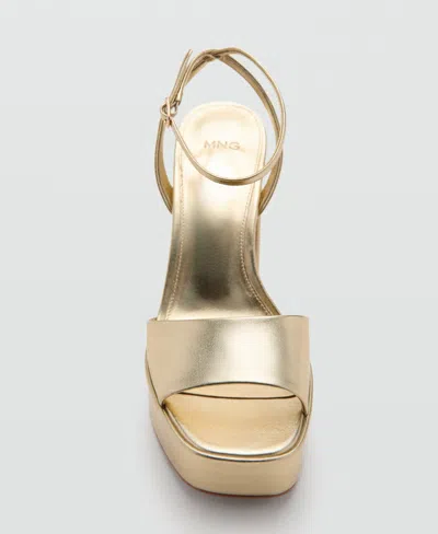 Mango Ankle Strap Platform Sandal In Gold
