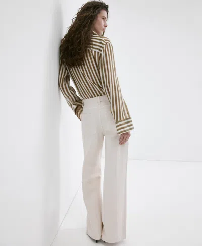 Mango Wide Leg Jeans In White