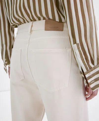 Mango Wide Leg Jeans In White