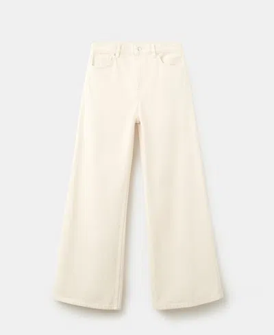 Mango Wide Leg Jeans In White