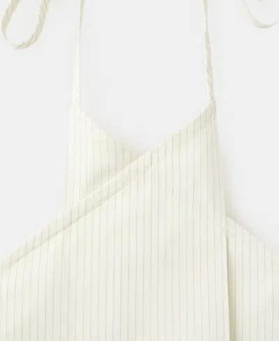 Mango Stripe Halter Top In White