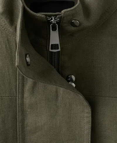 Mango Belted Linen Jacket In Multi