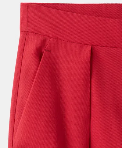 Mango Straight Lyocell Pants In Red