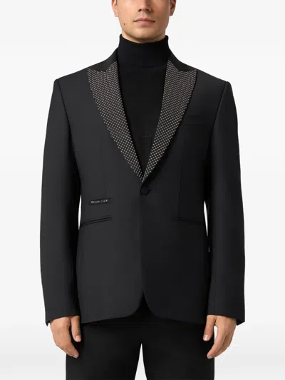 Philipp Plein Blazer With Lapel Studs Men In Black