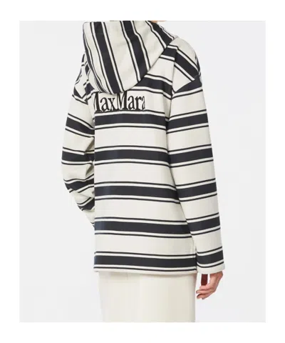 Max Mara Striped Zipper Sweatshirt In Neutral