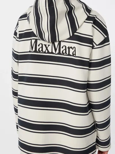 Max Mara Striped Zipper Sweatshirt In Neutral