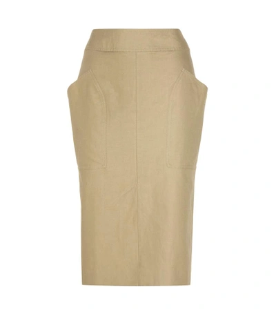 Isabel Marant Stanton Patch-pocket Cotton-blend Skirt In Beige