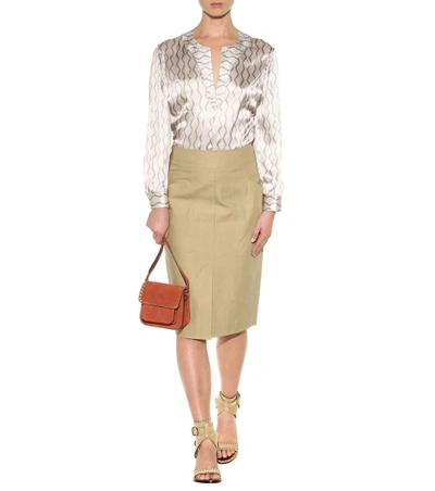 Shop Isabel Marant Stanton Cotton And Linen Skirt In Beige