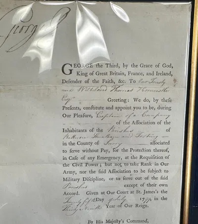 Leipzig Galleries King George Iii Signed Historic Document Framed Display