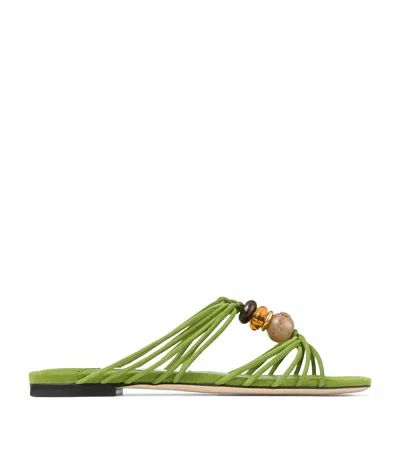 Jimmy Choo Lova Embellished Suede Sandals In Animal Print