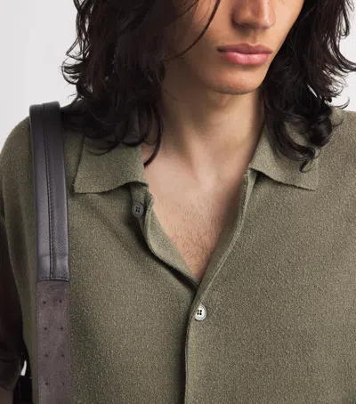 Frame Silk-linen-blend Overshirt In Multi