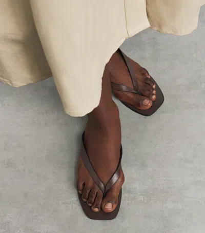 A.emery Leather Kinto Flip Flops In Multi