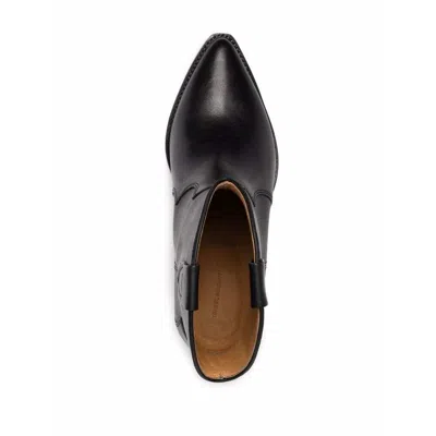 Isabel Marant Dewina Black Slip-on Ankle Boots With Low Block Heel In Leather Woman