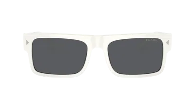 Prada Eyewear Rectangle Frame Sunglasses In White