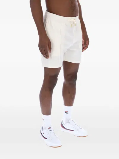 Fila Eusebio Logo-patch Drawstring Track Shorts In White
