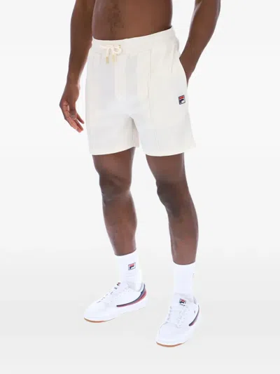 Fila Eusebio Logo-patch Drawstring Track Shorts In White
