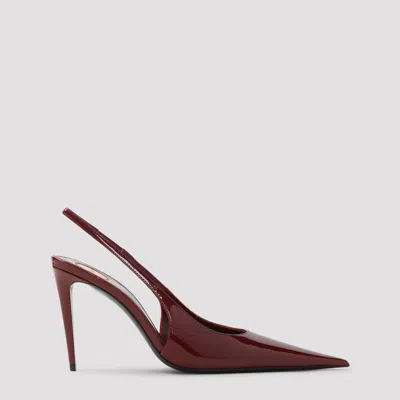 Saint Laurent Guermantes Slingback Pumps In Red Patent Leather In Multi