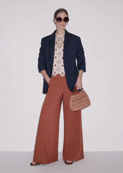 Me+em Geometric Crochet Top In Neutral