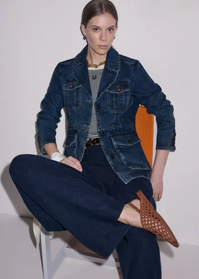 Me+em Slim Fit Utility Jacket Authentic Dark Blue Wash