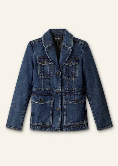 Me+em Slim Fit Utility Jacket Authentic Dark Blue Wash