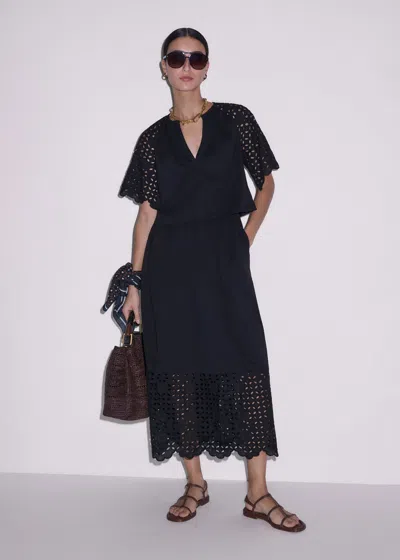 Me+em Broderie Anglaise 2-in-1 Maxi Dress In Black