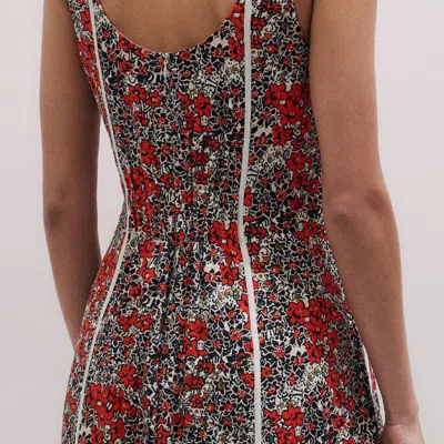 Me+em Cotton Collaged Meadow Print Maxi Dress Orange-multi