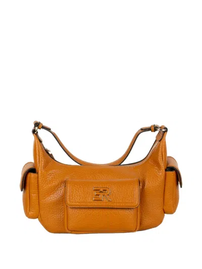 Ermanno Firenze Multi-pocket Grained Leather Shoulder Bag In Red