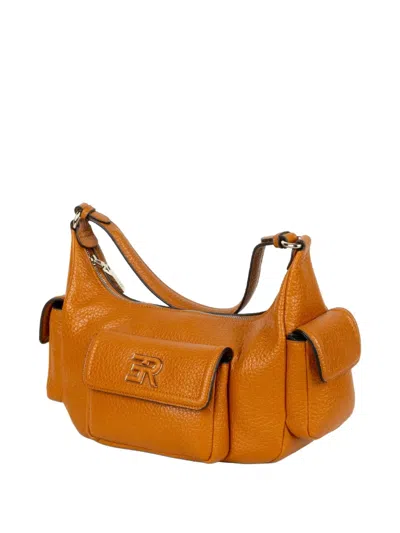 Ermanno Firenze Multi-pocket Grained Leather Shoulder Bag In Red