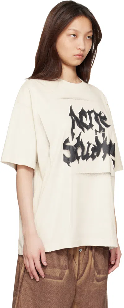 Acne Studios Off-white Gothic Logo T-shirt In Neutral