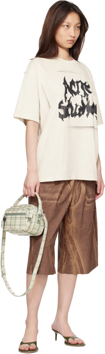 Acne Studios Off-white Gothic Logo T-shirt In Neutral