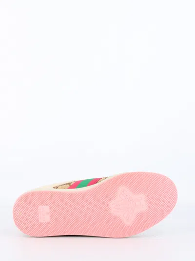 Gucci Gg Supreme Fabric Sneakers With Web Motif In Multi