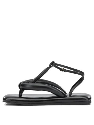 Givenchy Boudoir Bicolor Thongs In Nappa Leather In Black