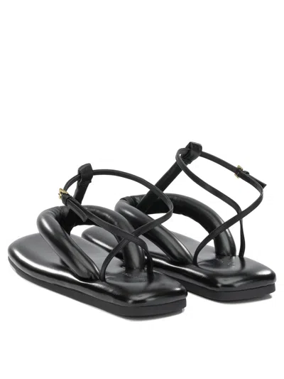 Givenchy Boudoir Bicolor Thongs In Nappa Leather In Black