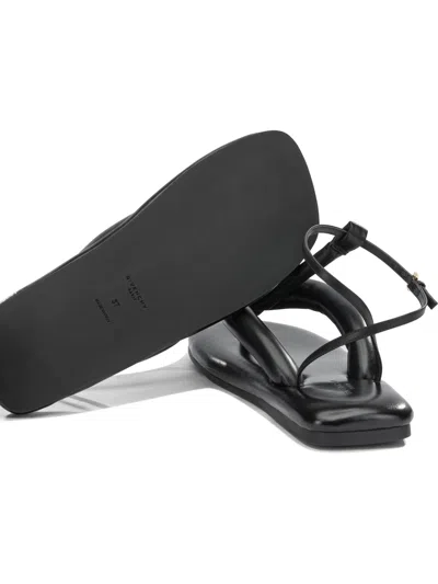 Givenchy Boudoir Bicolor Thongs In Nappa Leather In Black