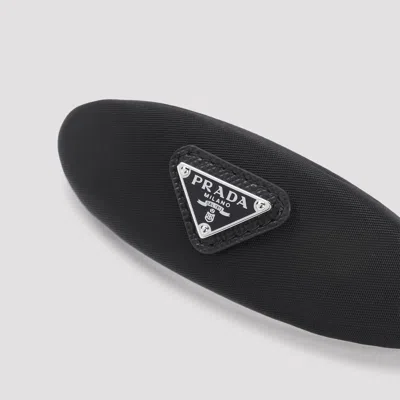 Prada Logo Hair Clip In Black