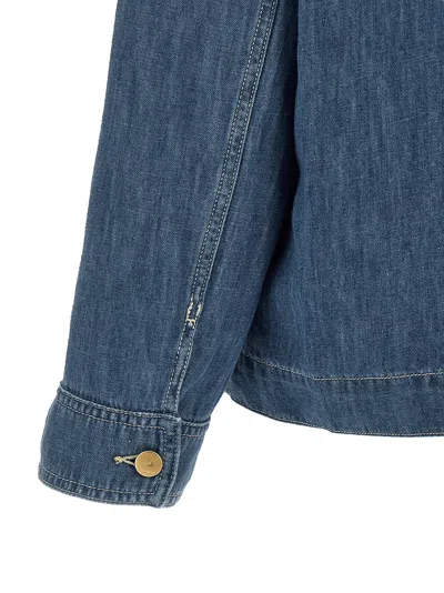 Max Mara Denim Regular Solid Shirt In Blue