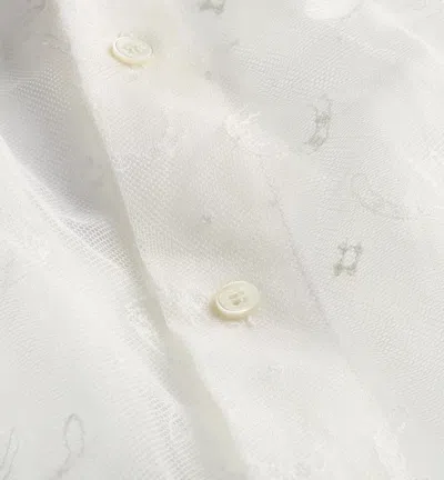 Dior Embroidered Sheer Blouse In White