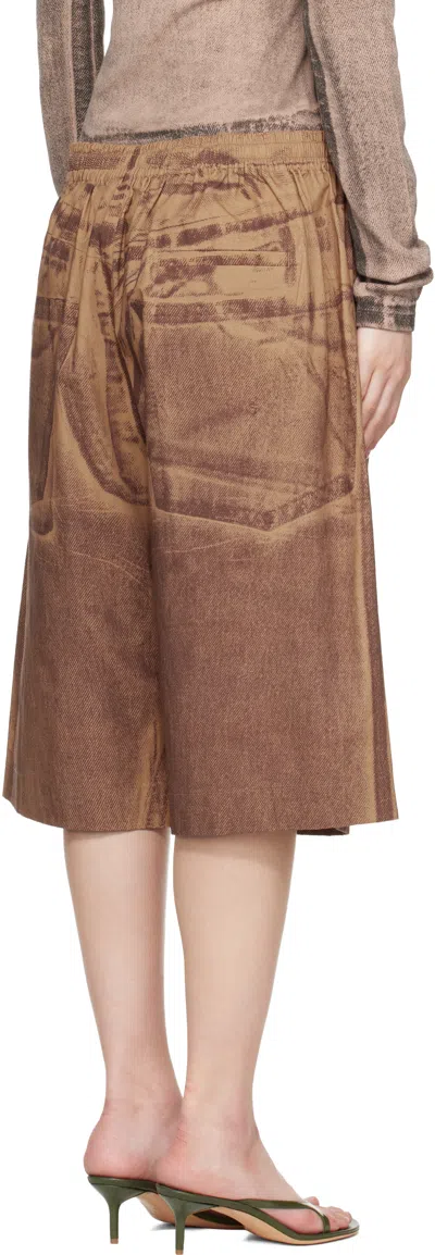 Acne Studios Tan Printed Shorts In Brown