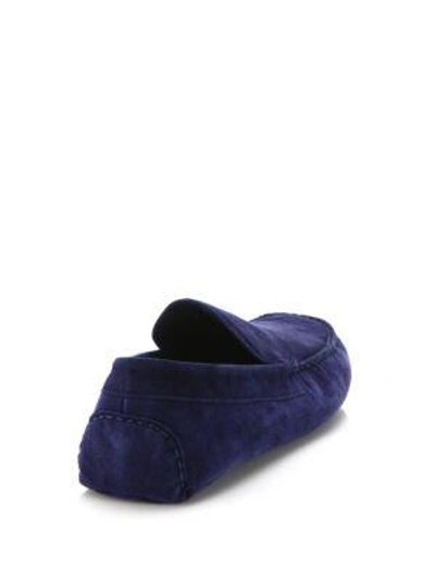 Shop A. Testoni' Suede House Slippers In Navy