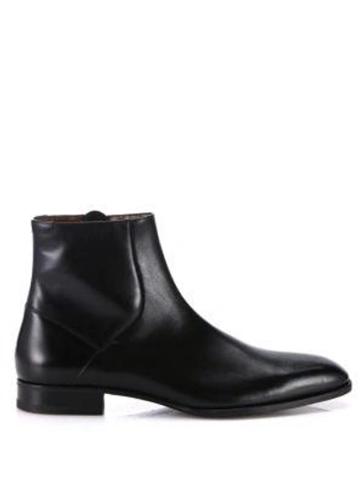 Shop A. Testoni' Leather Ankle Boots In Black