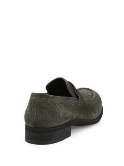 Shop A. Testoni' Cacao Net Suede Loafers