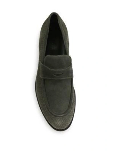 Shop A. Testoni' Cacao Net Suede Loafers