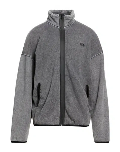 Diesel Mens S-baty Zipped Stretch Cotton-jersey Sweatshirt 02a In Gray