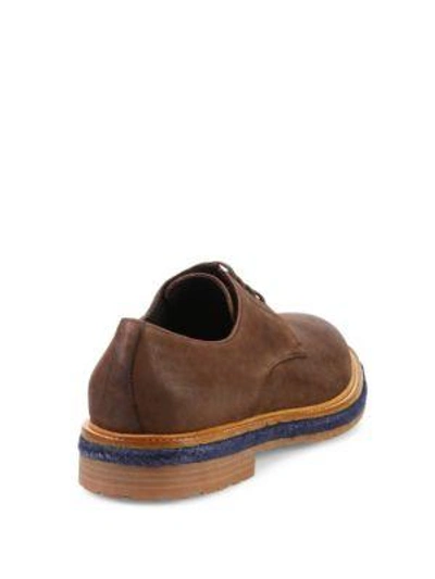 Shop A. Testoni Phenice Leather Derby Shoes In Caramel