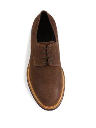 Shop A. Testoni Phenice Leather Derby Shoes In Caramel