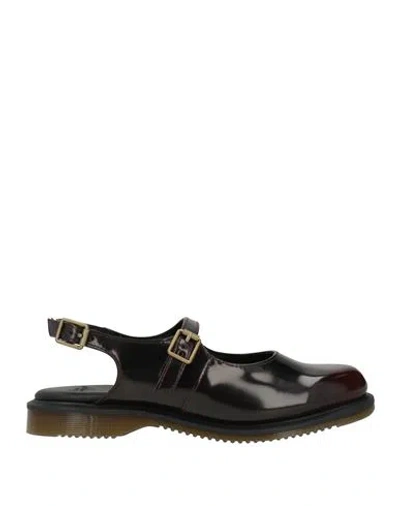 Dr. Martens Madaline Mary Jane Rub Off Leder Sling Back Schuhe In Burgundy