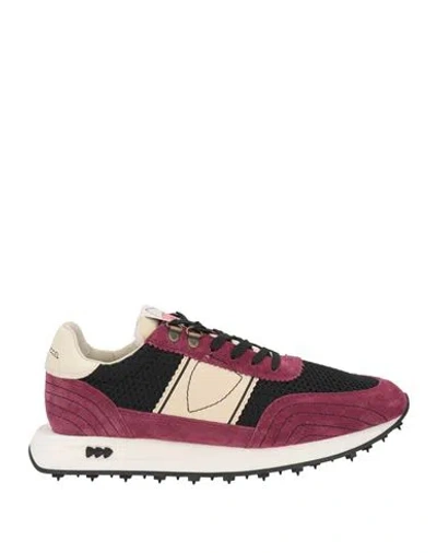 Philippe Model Mesh-panel Suede Low-top Sneakers In Purple